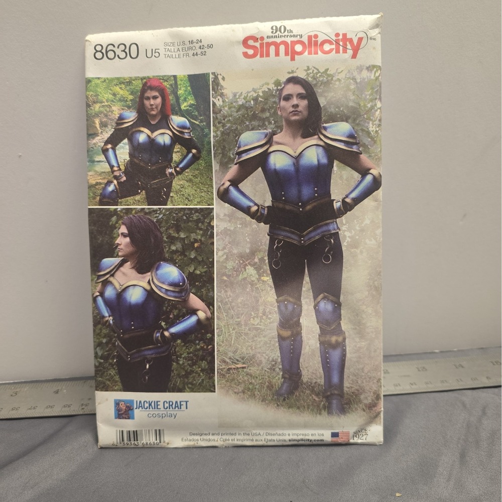 Simplicity Jackie Craft Cosplay 8630 Armor Costume Women's Size U5 (16-24)